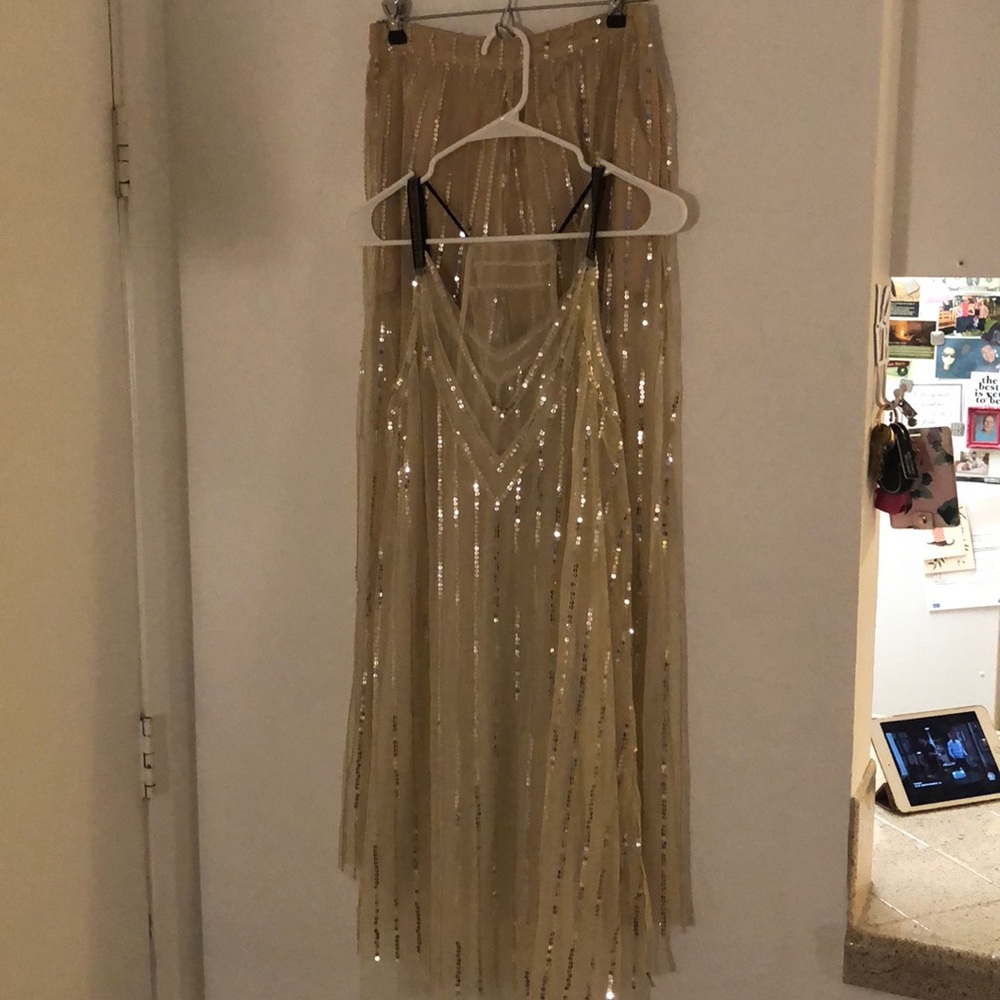 Free People New Romantics Sequin Sheer Set